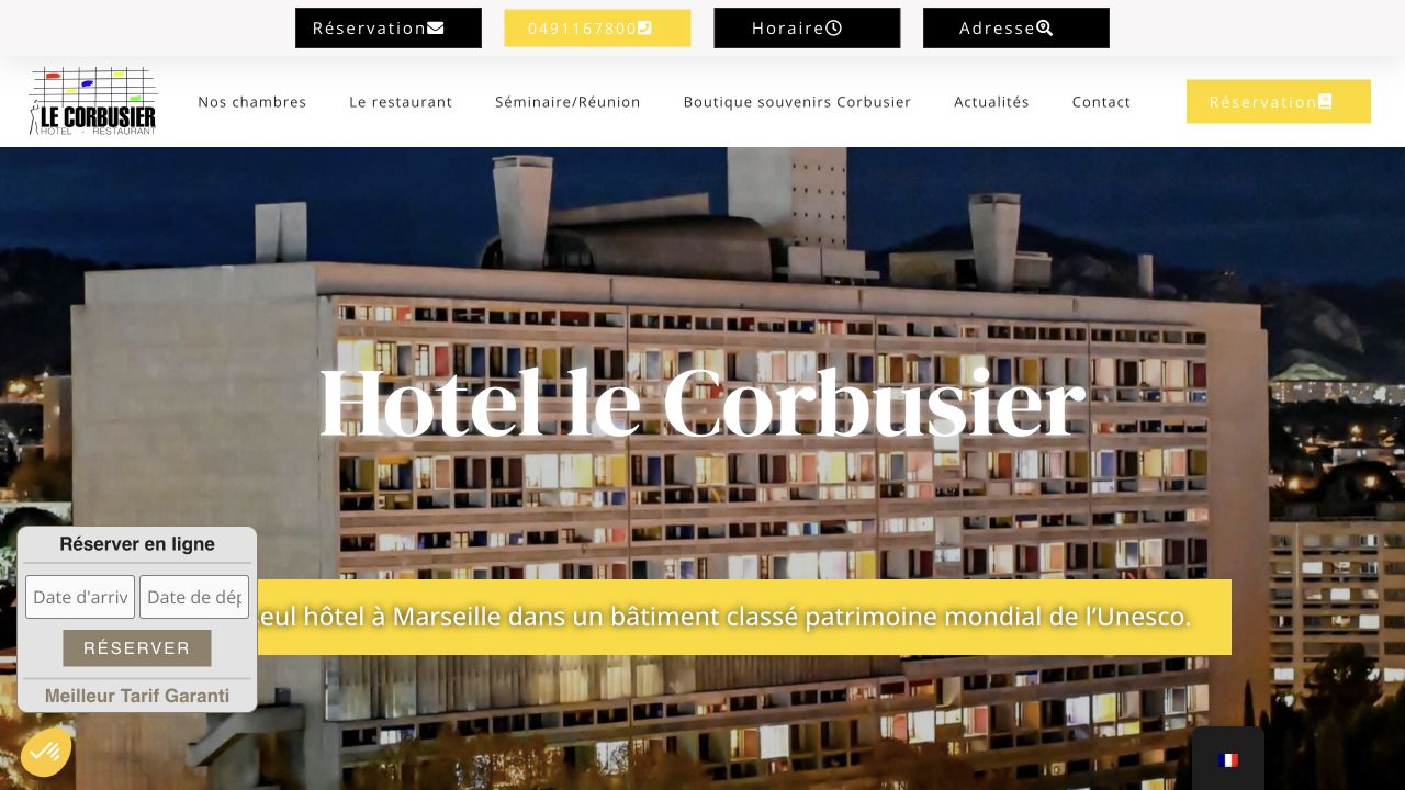 Capture du site de Hôtel Le Corbusier