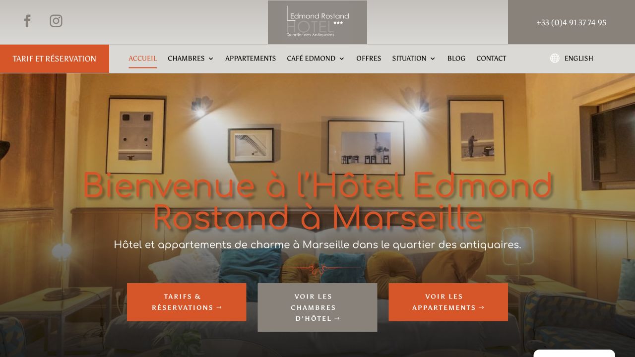 Capture du site de Hôtel Edmond Rostand