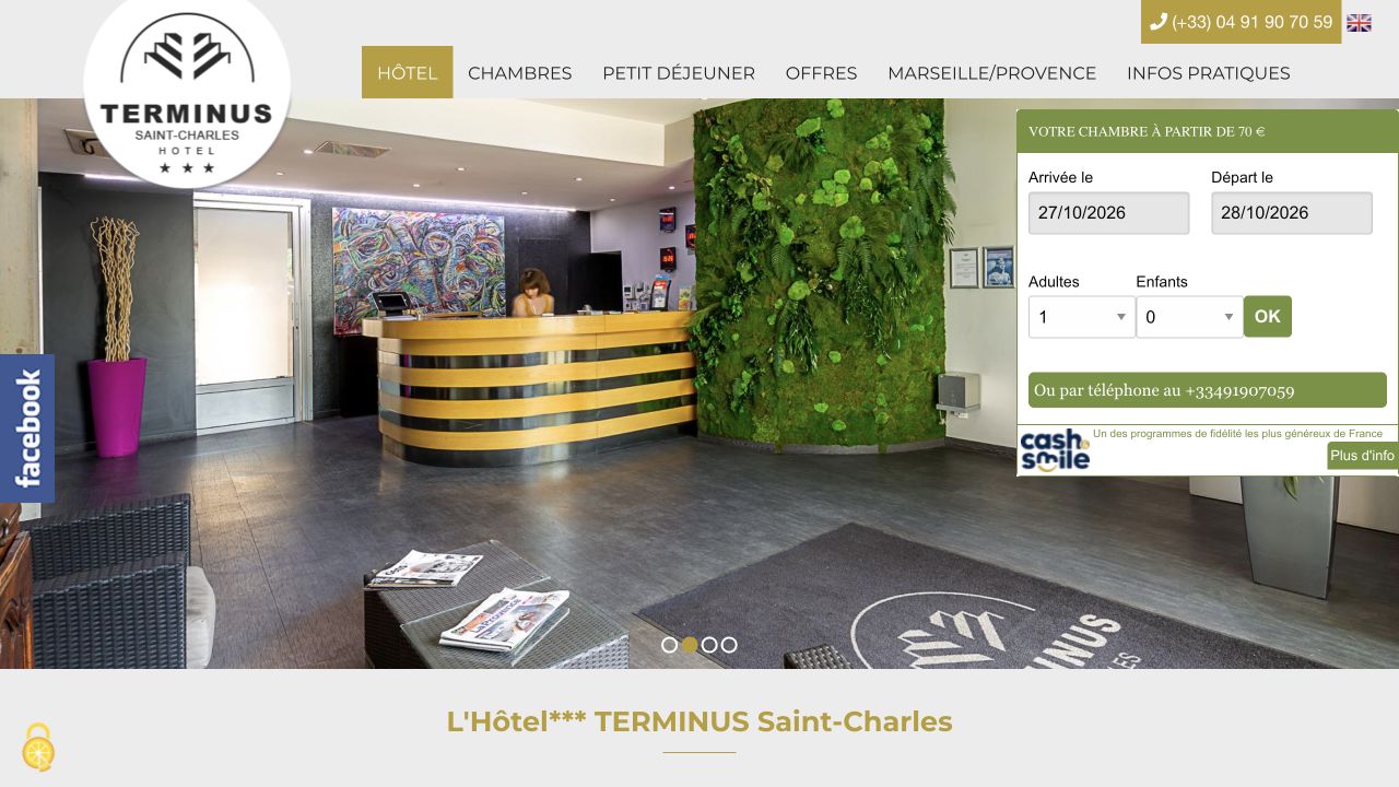 Capture du site de Hôtel Terminus Saint-Charles