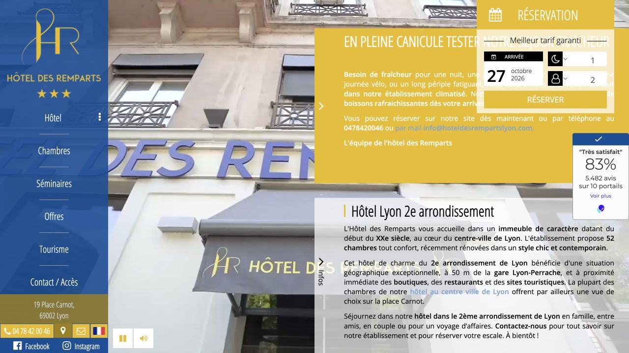 Capture du site de Hôtel des Remparts